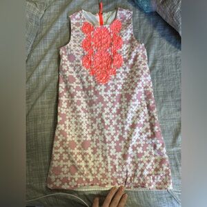 Crewcuts Pink and White Skirt with Orange Accents